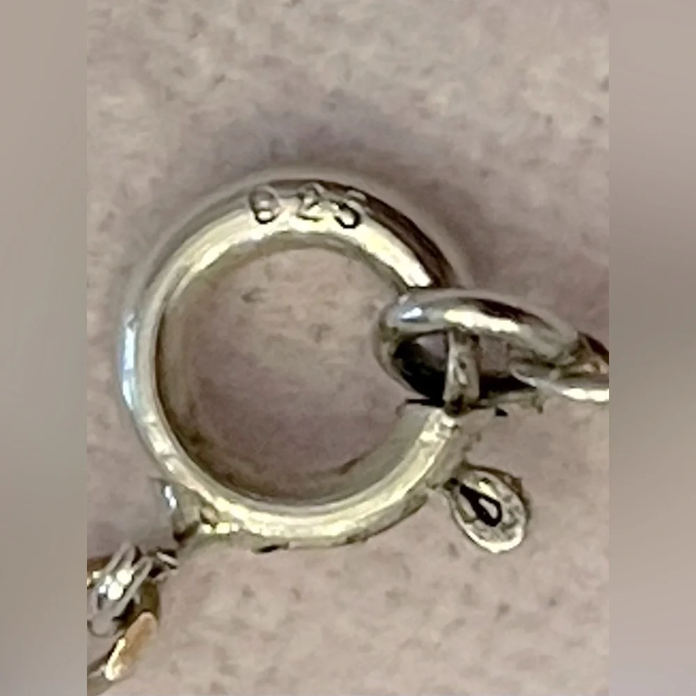 Estate find pretty necklace with glass stones clasp is stamped 925 boho hippie - Picture 3 of 7